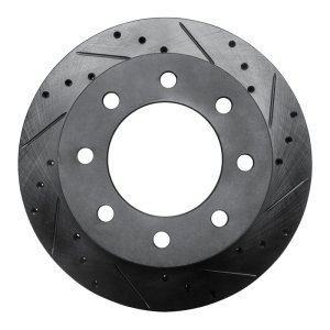 Chevrolet Silverado 1500 Brake Rotor (1) - Rear Right - R1 Concepts - Drilled & Slotted - Black - `03-`05
